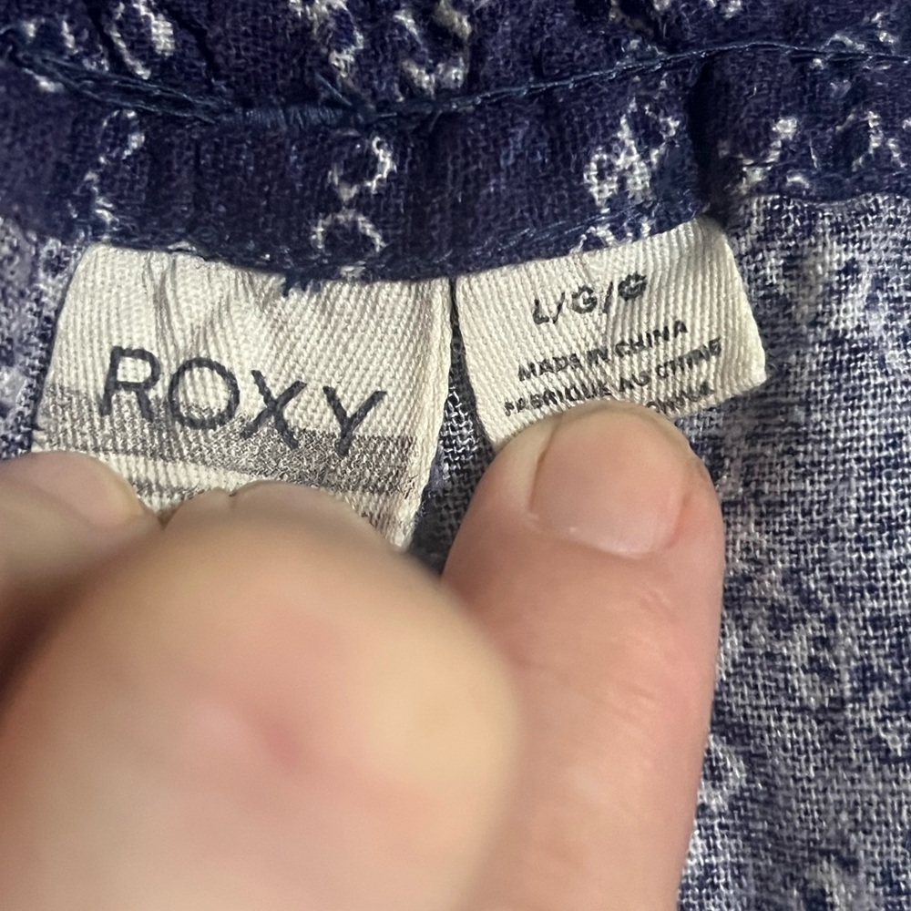 Roxy NWT Y2K astral aura batik print Oceanside linen blend pull on pants - Picture 12 of 16